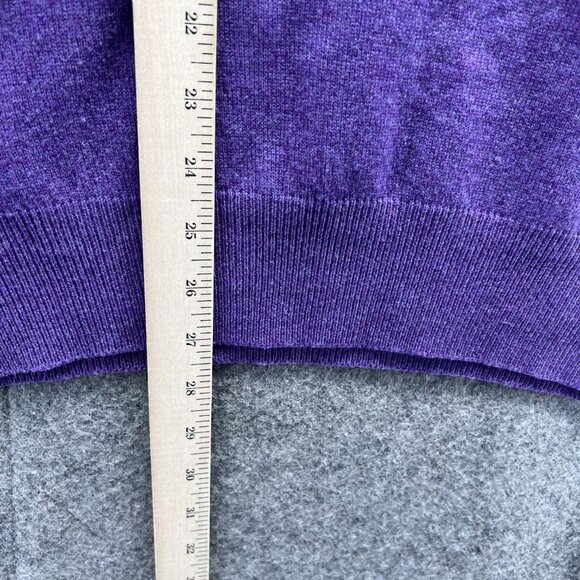 Vintage Ralph Lauren Pullover Mens XL Purple V Neck Sweatshirt Merino Wool 90s - Picture 4 of 10